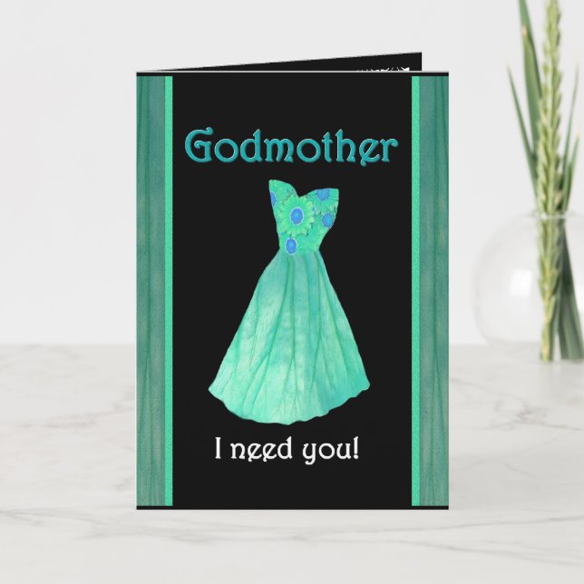 GODMOTHER-Trauzeugin mit Minzgrün Einladung (Vorderseite)