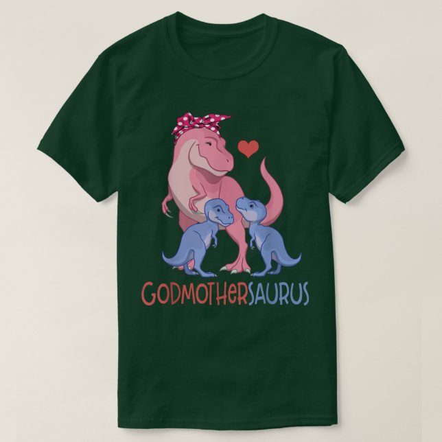 Godmothersaurus T Rex Dinosaur Godmutter Saurus Fa T-Shirt (Design vorne)