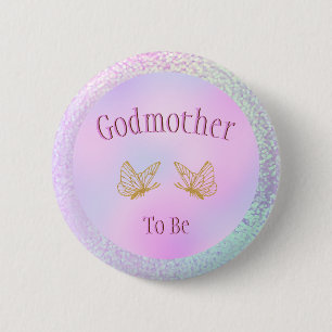 Godmutter Baby Dusche Whimsical Butterfly Button