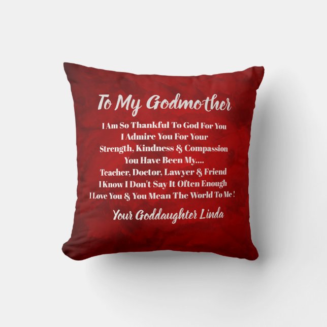 Godmutter personalize Throw Pillow Kissen (Vorderseite)