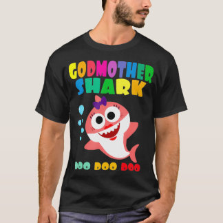 Godmutter Shark Geschenk Niedliches Baby Shark Fam T-Shirt