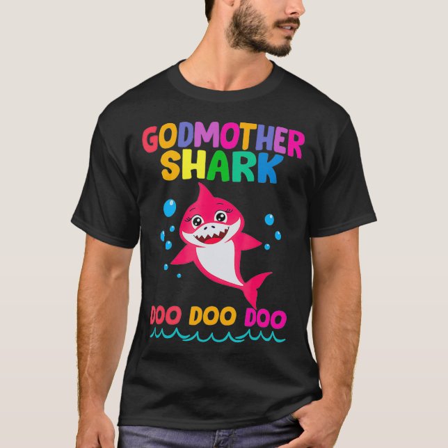 Godmutter Shark Gift Niedlich Baby Shark Funny Bab T-Shirt (Vorderseite)