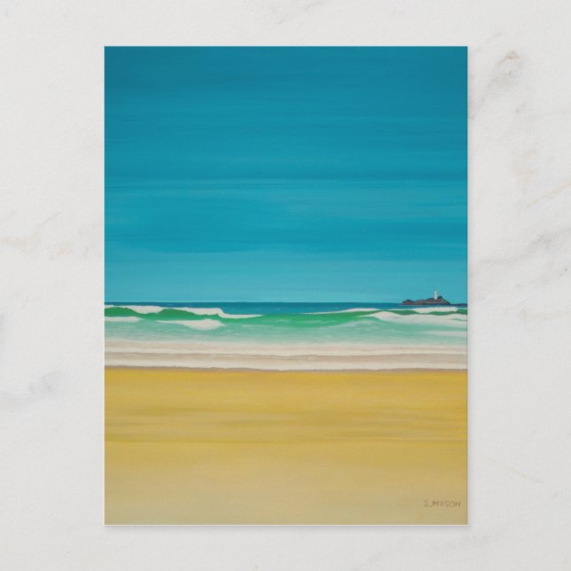 Godrevy Lighthouse (Gwithian) Postkarte (Vorderseite)