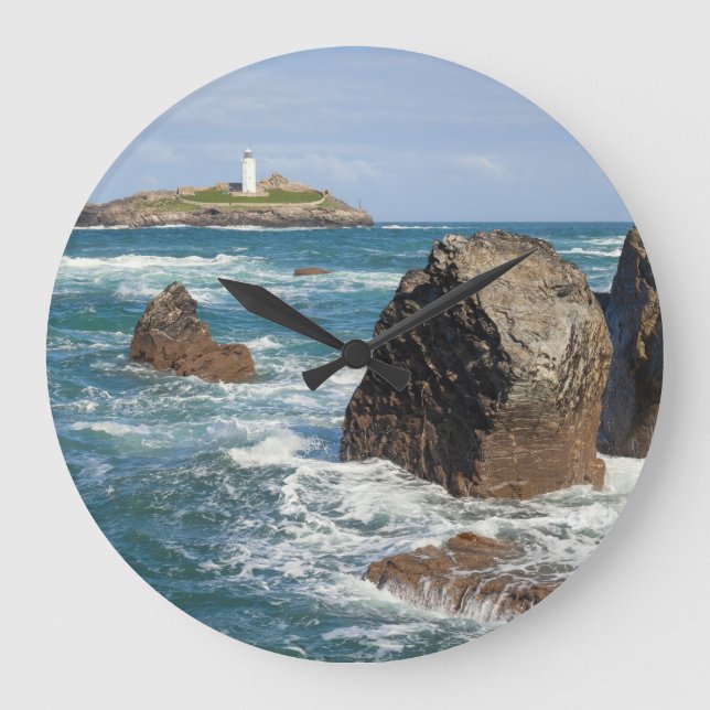 Godrevy Lighthouse Large Clock Große Wanduhr (Vorderseite)
