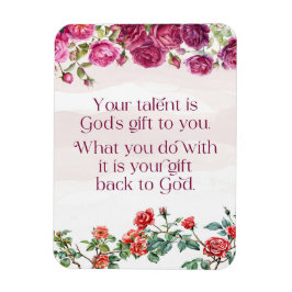 Gods-Geschenk ist Ihr Talent Hübsch Red Lila Rose Magnet