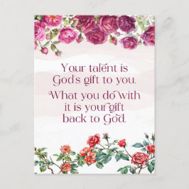 Gods-Geschenk ist Ihr Talent Hübsch Red Lila Rose Postkarte