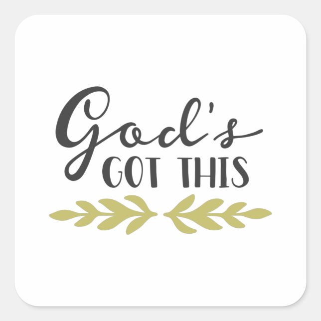 Gods got this quadratischer aufkleber (Vorderseite)