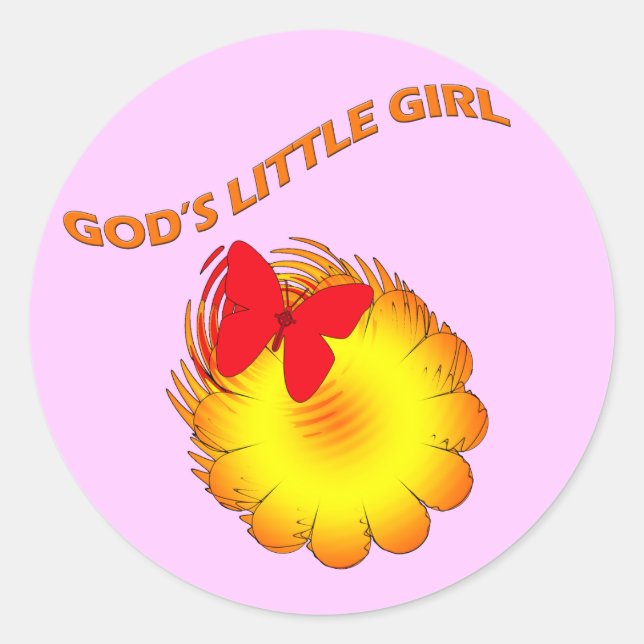 Gods Little Girl Runder Aufkleber (Vorderseite)