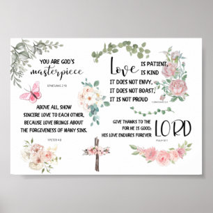 God's Masterpiece Bible Verse Inspirational Phrase Poster