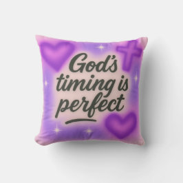 god's timing is perfect airbrush retro 90s purple kissen