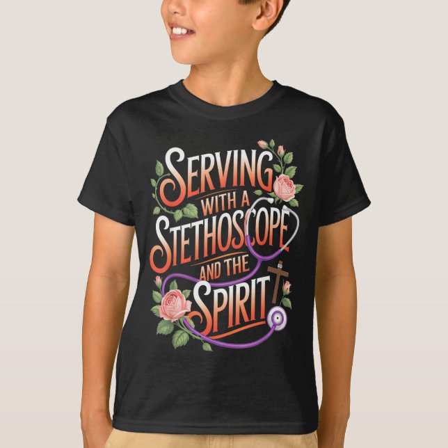 God's Work In Scrubs Jesus Faith God Cna Christian T-Shirt (Vorderseite)