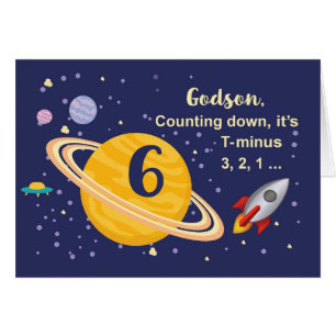 Godson 6e Planètes d'anniversaire dans l'espace ex