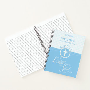 Godson Baptism Blue Child of God Personalisiert Notizbuch