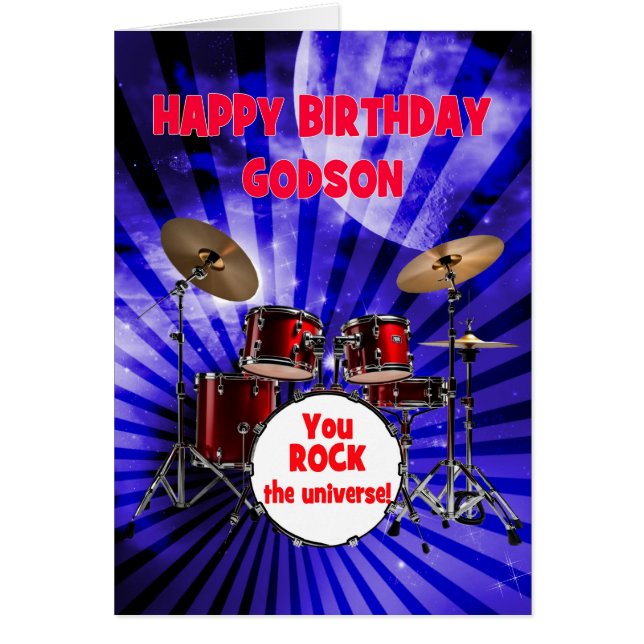 Godson Birthday You Rock Drums (Devant)