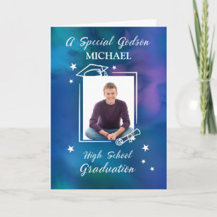 Godson Custom Foto Name High School Abschluss Karte