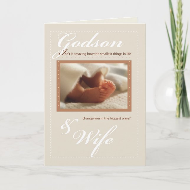Godson & Ehefrau Herzlichen Glückwunsch Neues Baby Karte (Vorderseite)