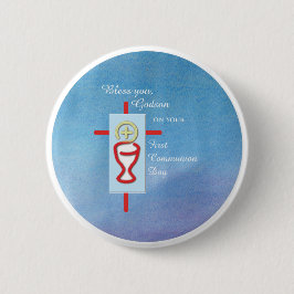 Godson, Erste Heilige Kommunion, Blau Button