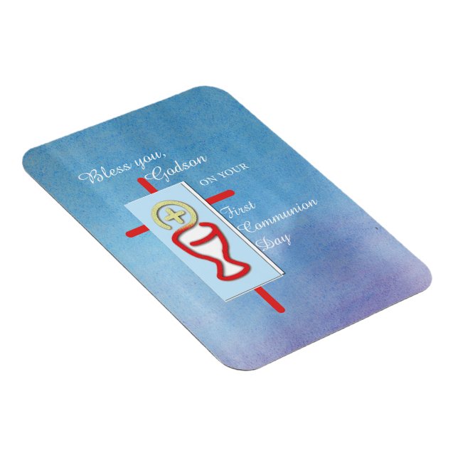 Godson, Erste Heilige Kommunion, Blau Magnet (Rechte Seite)