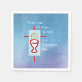 Godson, Erste Heilige Kommunion, Blau Serviette