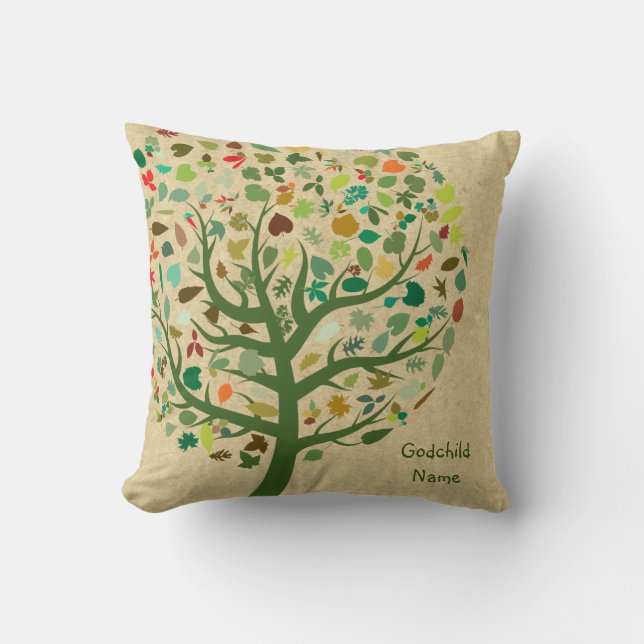 Godson Godchild Gift Tree of Life Kissen (Vorderseite)