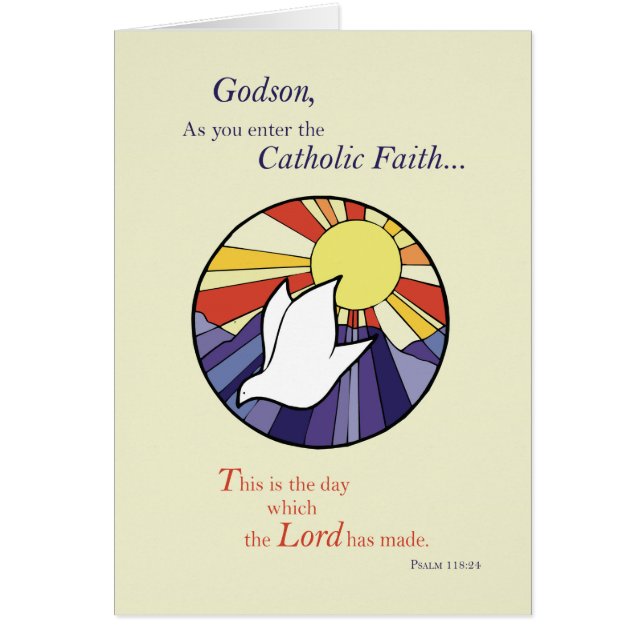 Godson RCIA Katholic Dove Sun Circle, Rite of Chri (Vorne)