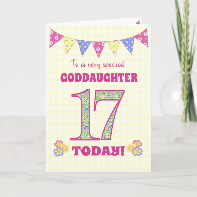 Godtochter 17. Geburtstag Primroses Jagdkarte Karte (Vorderseite)