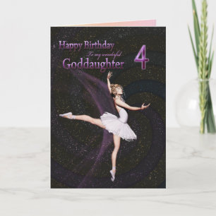 Godtochter 4, eine Ballerina-Geburtskarte Karte