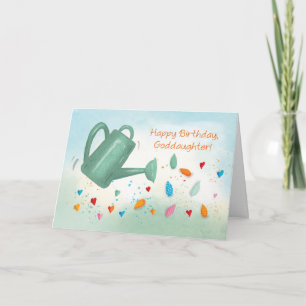 Godtochter Birthday Watering kann Herz sprinklen Karte