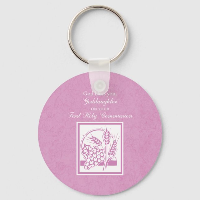 Godtochter Erste Kommune, Rosa Schlüsselanhänger (Vorderseite)