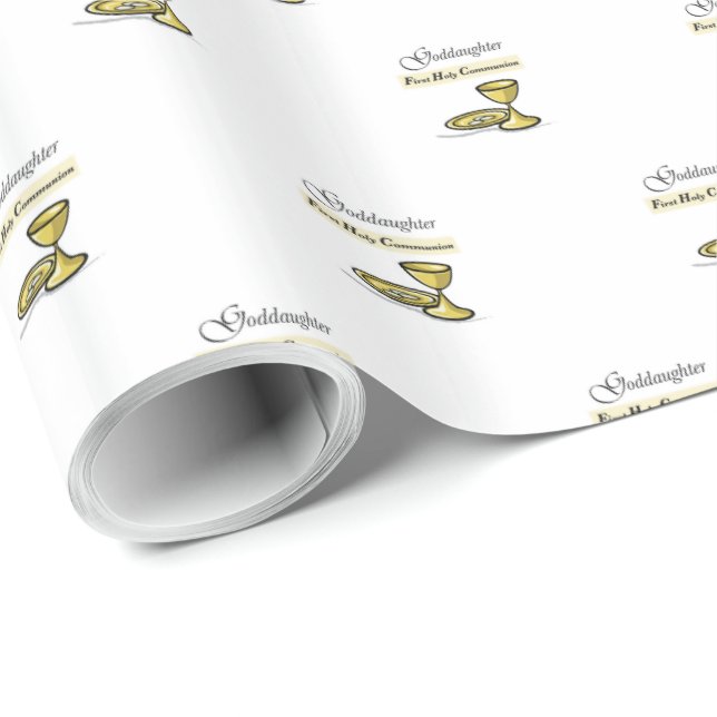 Godtochter First Communion Chalice Geschenkpapier (Rolleneckpunkt)
