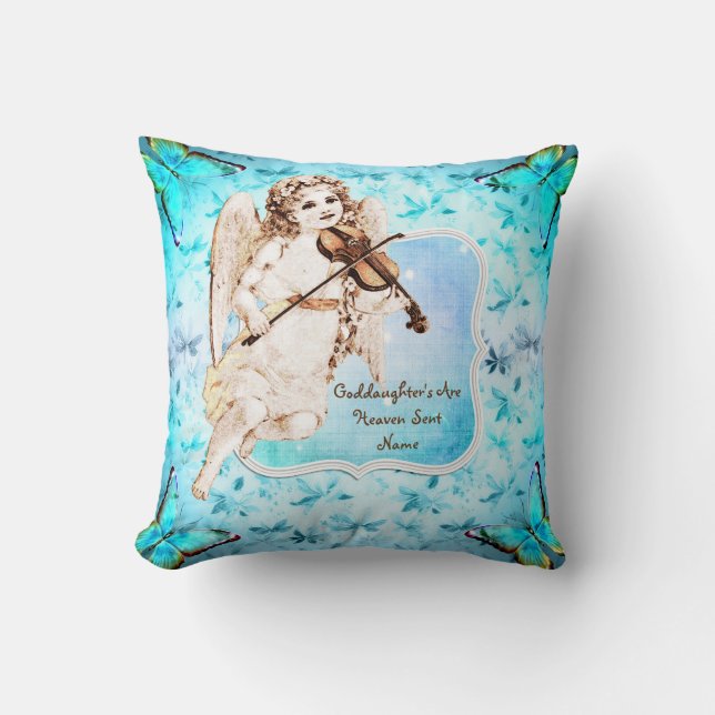Godtochter Gift Communion Taufe Angel Heaven Kissen (Vorderseite)
