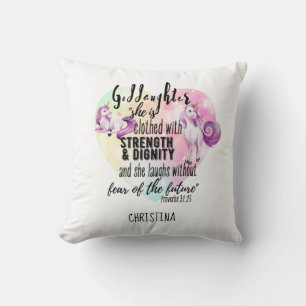 Godtochter Gift Motivierend Ermutigung NAMED Kissen