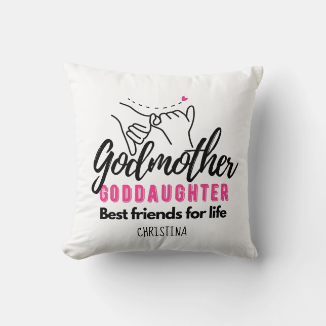 Godtochter Gift Motivierend Ermutigung NAMED Kissen (Vorderseite)