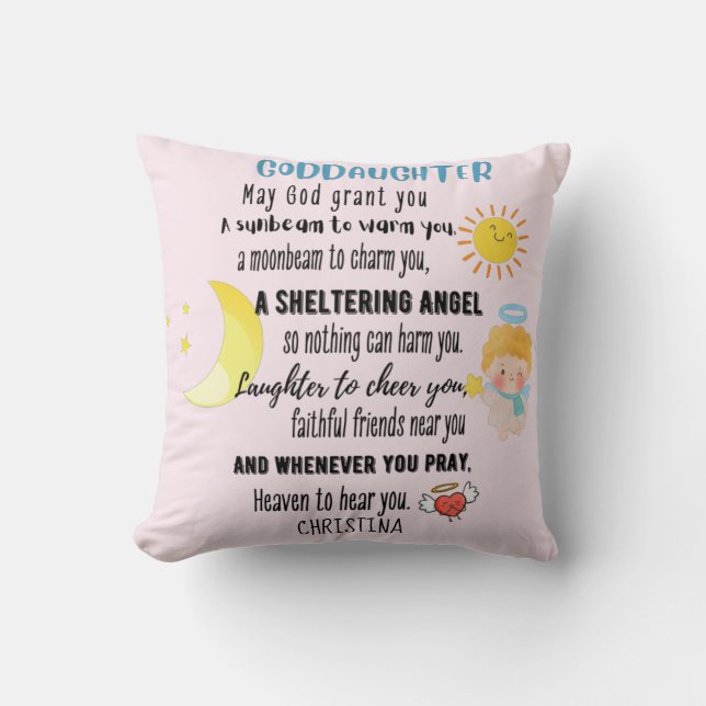Godtochter Gift Motivierend Ermutigung NAMED Kissen (Vorderseite)