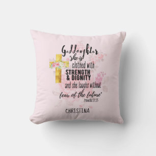 Godtochter Gift Motivierend Ermutigung NAMED Kissen
