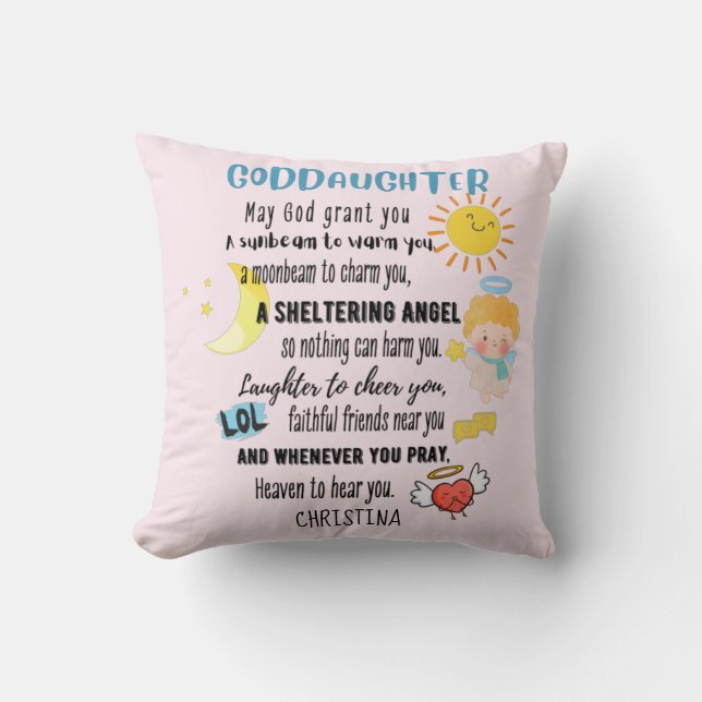 Godtochter Gift Motivierend Ermutigung NAMED Kissen (Vorderseite)