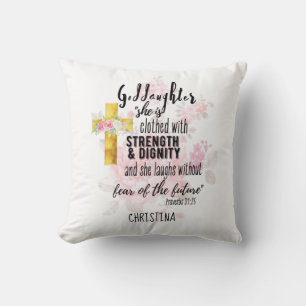 Godtochter Gift Motivierend Ermutigung NAMED Kissen