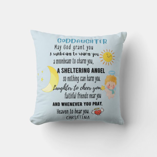 Godtochter Gift Motivierend Ermutigung NAMED Kissen (Vorderseite)