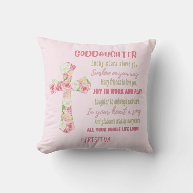 Godtochter Gift Motivierend Ermutigung NAMED Kissen (Vorderseite)
