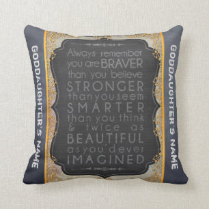 Godtochter Gift Motivierend Worte Personalisiert Kissen