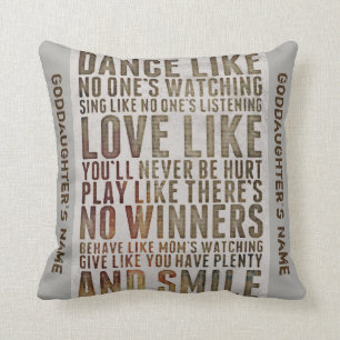 Godtochter Gift Motivierend Worte Personalisiert Kissen