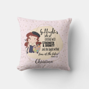 Godtochter Gift Zitat Proverb Pink Painter Artist Kissen