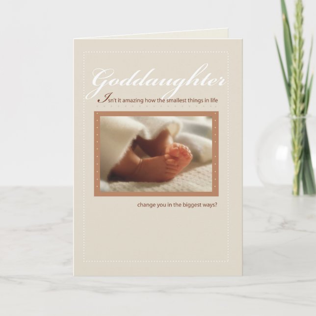Godtochter gratuliert New Baby Feet Karte (Vorderseite)