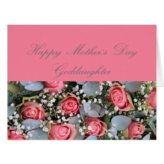 Godtochter Happy Mother Day Rose Card (Vorderseite (Horizontal))