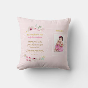Godtochter POEM Christening FOTO Taufe Pink Kissen
