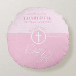 Godtochter Taufe Pink Kind Gottes Personalisiert Rundes Kissen