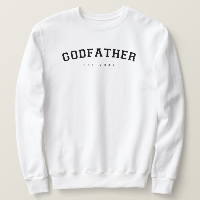Godvater etablierte Varsity Typografy White Sweatshirt (Design vorne)