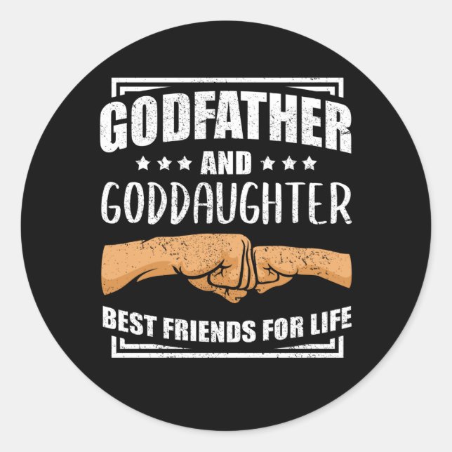 GodVater GodTochter Godchild und GodVaters Geschen Runder Aufkleber (Vorderseite)