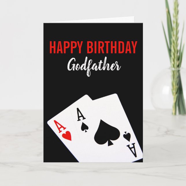 Godvater Poker Geburtstagskarte Karte (Vorderseite)