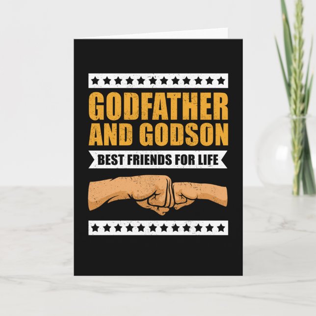 Godvater und Godson Beste Lebensfreunde | Geschenk Karte (Vorderseite)